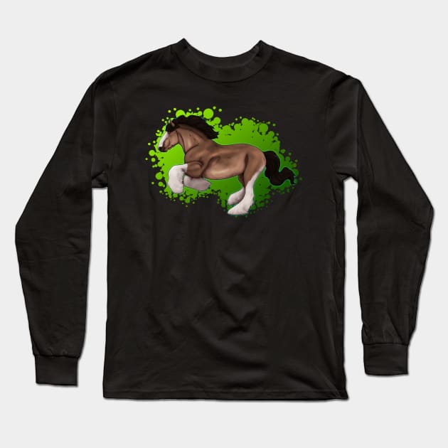 Shire Horse Brown Long Sleeve T-Shirt by 39TheWolf